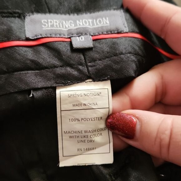 Spring Notion Boys Size 10 Black Pinstripe Dress Pants - Picture 5 of 5